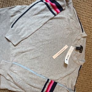 Gray Soft Cotton/Viscose Striped Arms